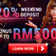 918Kiss(Scr888) Casino 20% Weekend Deposit bonus up to MYR500